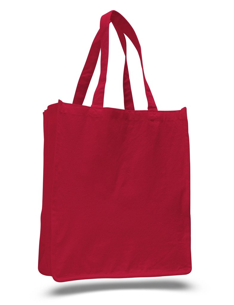 red canvas bag